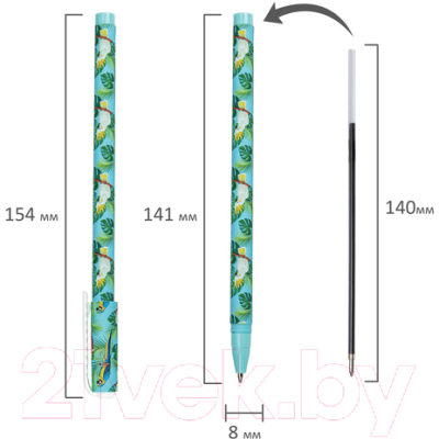 Ручка шариковая Brauberg Soft Touch Stick Parrots / 143706