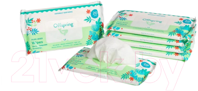 Влажные салфетки детские Offspring Биоразлагаемые / OF03W120 - фото