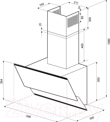 Вытяжка наклонная Krona Irida Sensor 600 / 00018711