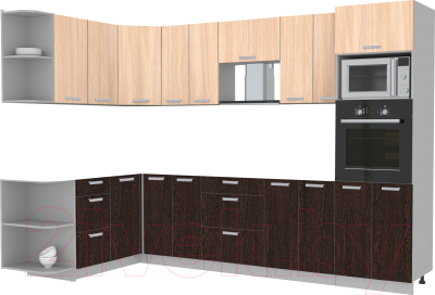Готовая кухня Интерлиния Мила Лайт 1.68x3.0 левая без столешницы - фото