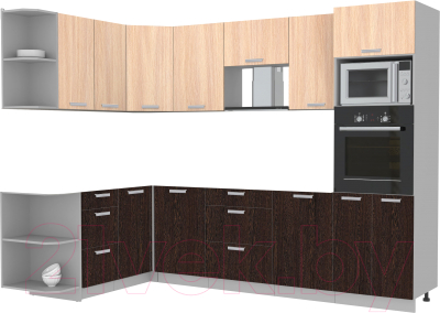 Готовая кухня Интерлиния Мила Лайт 1.68x2.8 левая без столешницы - фото