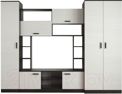 Стенка Евва Престиж-2 АЭП ПС-003-11 (без рисунка венге/бодега) - фото