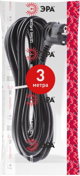 Шнур сетевой ЭРА U-3x1-3m-B / Б0048701