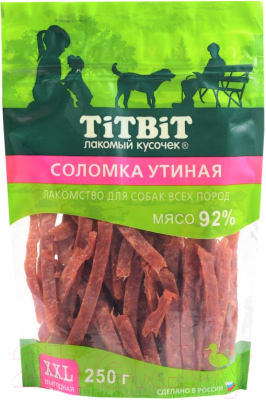 Лакомство для собак TiTBiT Соломка утиная / 24287 - фото