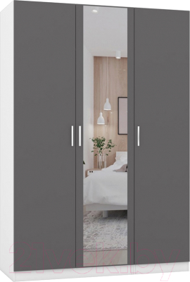 Шкаф Интермебель Марсель-4 / МР 01-04 (графит серый) - фото