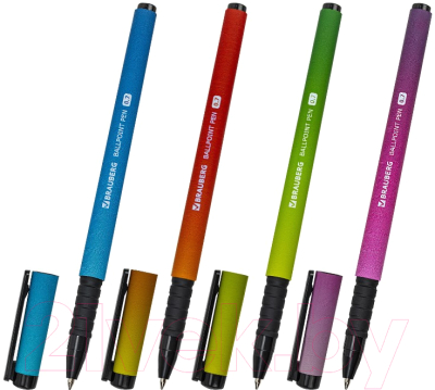 Ручка шариковая Brauberg Soft Touch Grip Gradient Neon / 143710 - фото