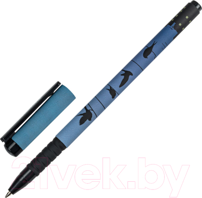 Ручка шариковая Brauberg Soft Touch Grip Night City / 143712 - фото