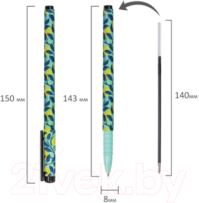 Ручка шариковая Brauberg Soft Touch Grip Citrus / 143717