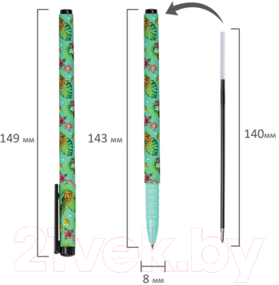 Ручка шариковая Brauberg Soft Touch Grip Pineapple / 143718