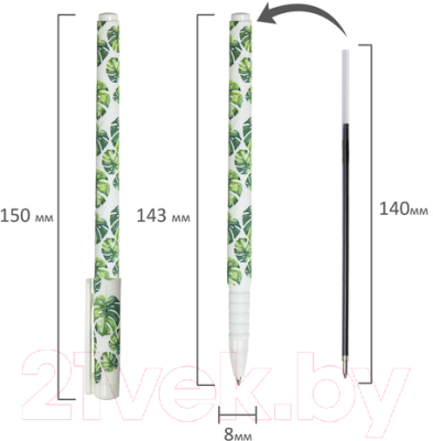 Ручка шариковая Brauberg Soft Touch Grip Tropic / 143719