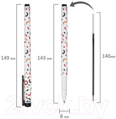 Ручка шариковая Brauberg Soft Touch Grip Confetti / 143723