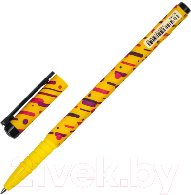 Ручка шариковая Brauberg Soft Touch Grip Lines / 143724