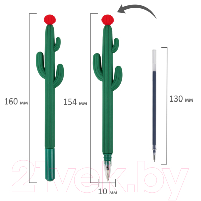 Ручка шариковая Юнландия Кактус / 143774