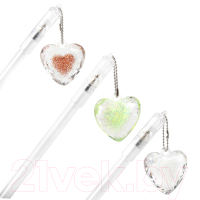 Ручка шариковая Юнландия Хрустальное сердце / 143792