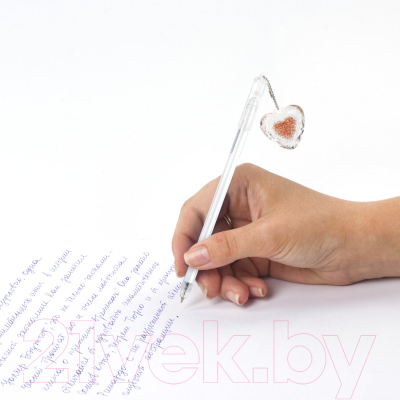 Ручка шариковая Юнландия Хрустальное сердце / 143792