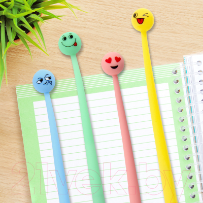 Ручка шариковая Юнландия Смайлик / 143793