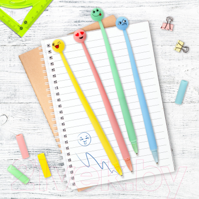 Ручка шариковая Юнландия Смайлик / 143793