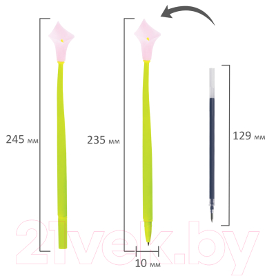 Ручка шариковая Юнландия Цветок / 143797