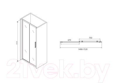 Душевая дверь Abber Schwarzer Diamant AG30150BH