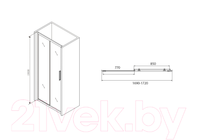 Душевая дверь Abber Schwarzer Diamant AG30170BH
