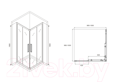 Душевой уголок Abber Schwarzer Diamant AG02100BH
