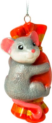 Елочная игрушка Грай Мышь с конфетой ЕГ-29