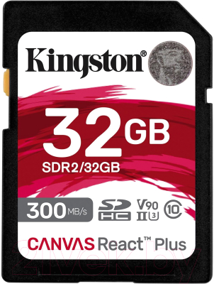 Карта памяти Kingston Canvas React Plus SDHC 32GB (SDR2/32GB) - фото