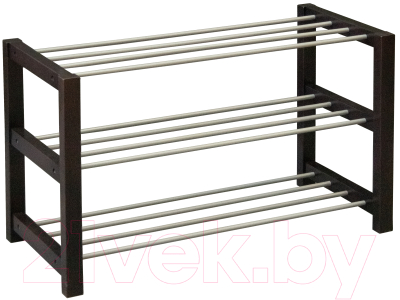 Полка для обуви Мебелик Дольче (темно-коричневый/металлик) - фото