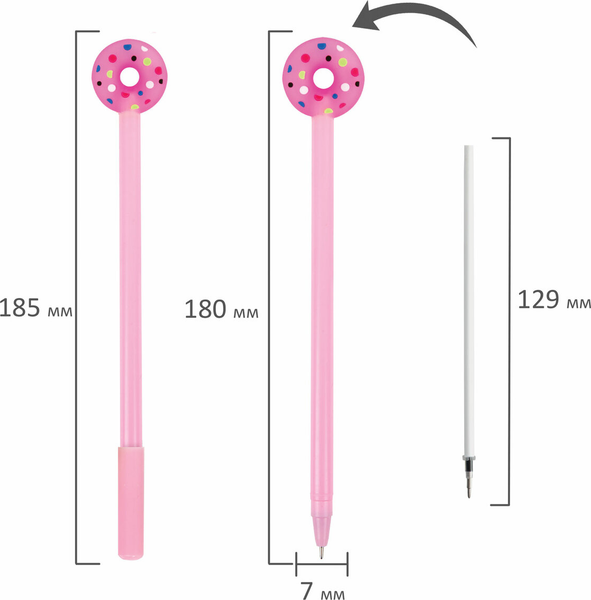 Ручка шариковая Юнландия Пончик / 143799