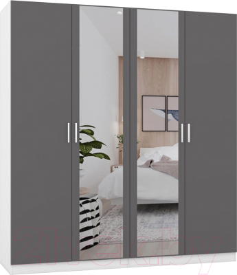 Шкаф Интермебель Марсель-6 / МР 01-06 (графит серый) - фото