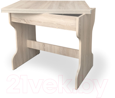 Обеденная группа Анмикс ЛДСП с кухонным уголком (дуб санома/кожзам ваниль)