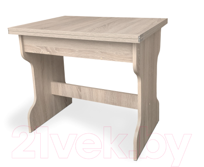 Обеденная группа Анмикс ЛДСП с кухонным уголком (дуб санома/кожзам капучино)