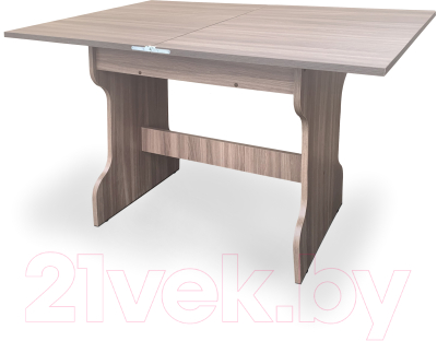 Обеденная группа Анмикс ЛДСП с кухонным уголком (ясень шимо темный/кожзам коричневый)