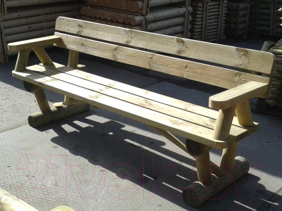 Скамья садовая Массив-Древ L200 2000x600xH810