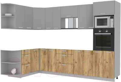 Готовая кухня Интерлиния Мила Лайт 1.68x3.0 левая без столешницы - фото
