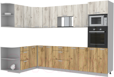 Готовая кухня Интерлиния Мила Лайт 1.68x3.0 левая без столешницы - фото