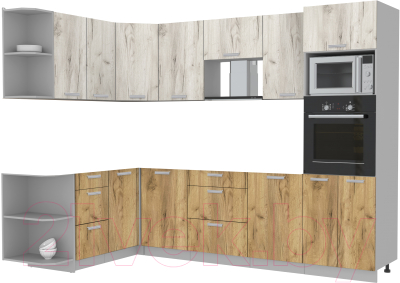 Готовая кухня Интерлиния Мила Лайт 1.68x2.8 левая без столешницы - фото