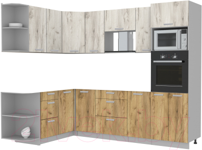 Готовая кухня Интерлиния Мила Лайт 1.68x2.6 левая без столешницы - фото