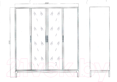 Шкаф Молодечномебель Брюгге D4 / ВМФ-1700