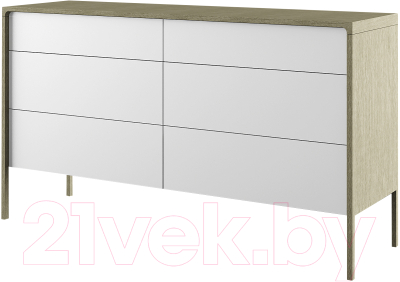 Комод Молодечномебель Хитроу В6 / ВМФ-1664 (серый агат/БА) - фото