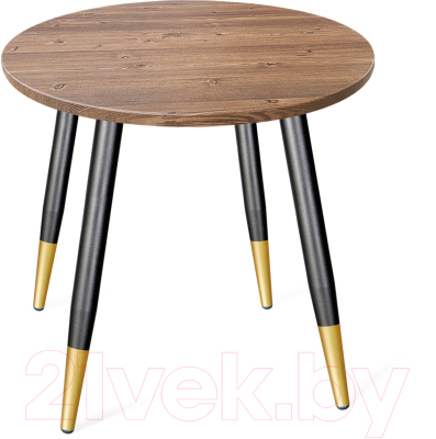 Обеденный стол Sheffilton SHT-TU14/70 МДФ (черный муар/золото/орех) - фото