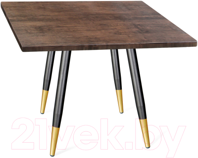 Обеденный стол Sheffilton SHT-TU14/80/80 МДФ (черный муар/золото/палисандр) - фото