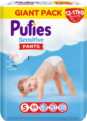 Подгузники-трусики детские Pufies Pants Sensitive Junior 12-17кг - фото