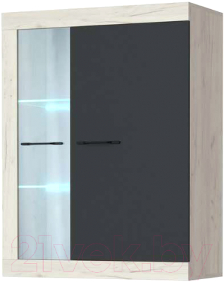 Шкаф навесной Памир Соната ВНС-800 (крафт белый/антрацит) - фото