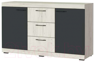 Тумба Памир Соната КС-1500 (крафт белый/антрацит) - фото