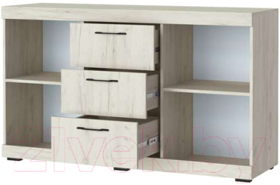 Тумба Памир Соната КС-1500 (крафт белый/антрацит)