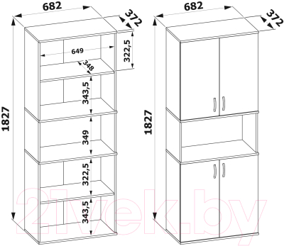 Шкаф Сокол-Мебель ШУ-22 (белый)
