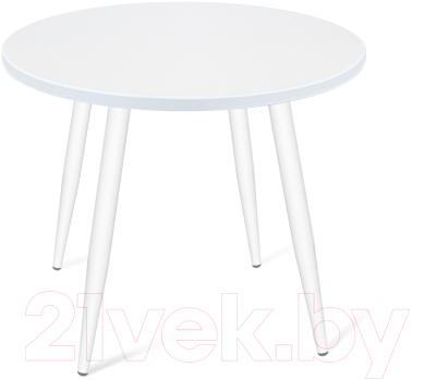 Обеденный стол Sheffilton SHT-TU14/80 МДФ (белый муар/белая шагрень) - фото