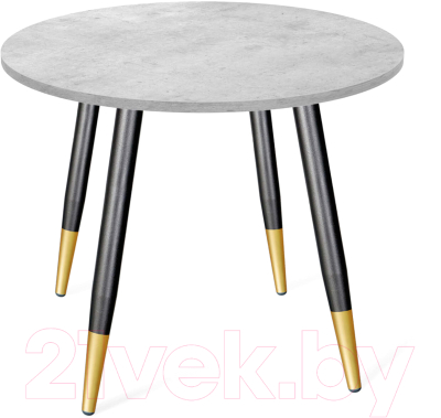 Обеденный стол Sheffilton SHT-TU14/90 ЛДСП (черный муар/золотой/бетон чикаго светло-серый) - фото