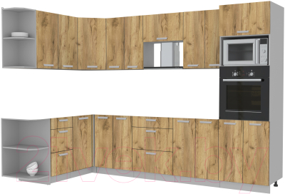 Готовая кухня Интерлиния Мила Лайт 1.68x3.0 левая без столешницы - фото